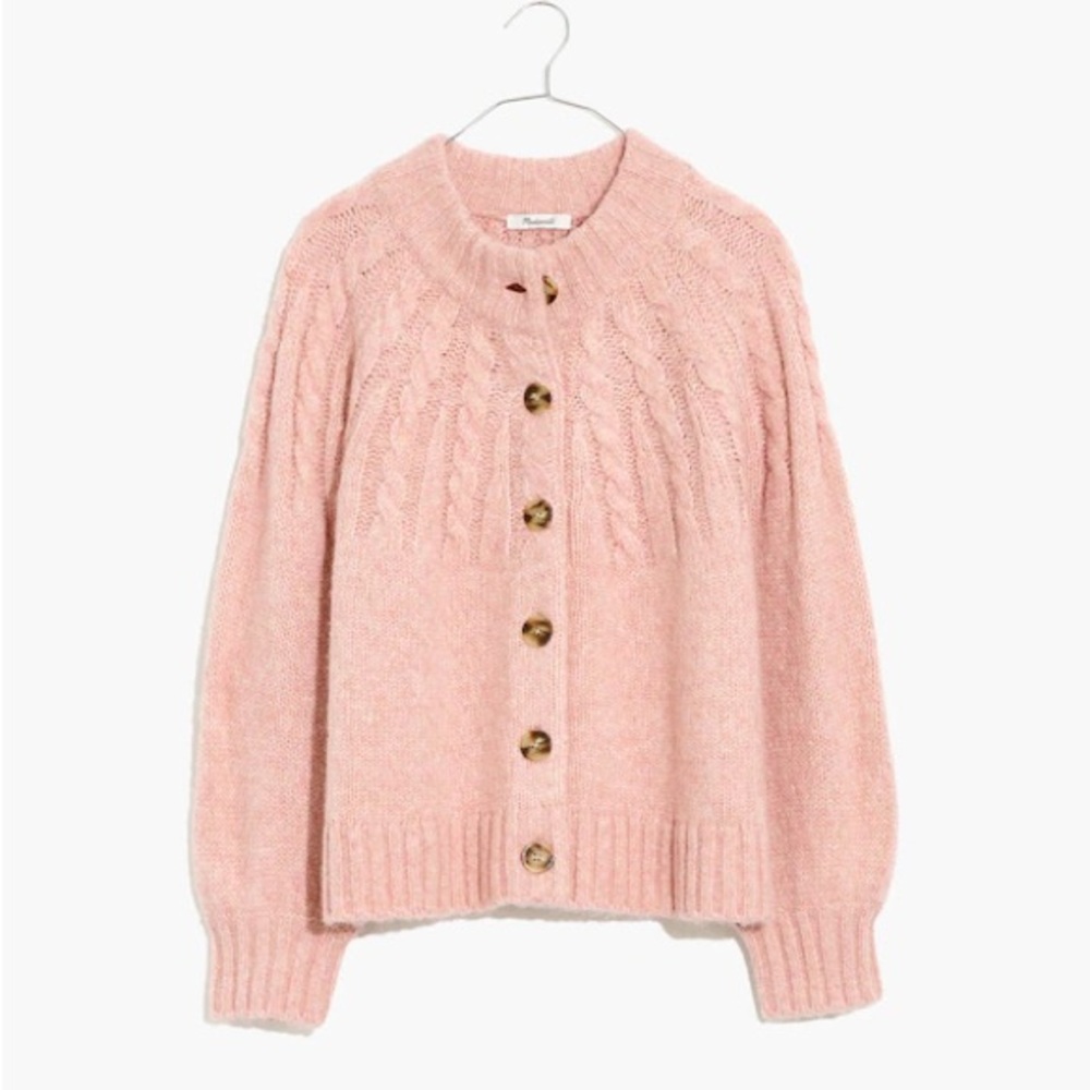 Madewell Harwood Pink Button-Up Cardigan
